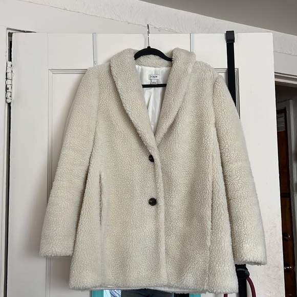 J. Crew Factory Fleece Teddy Shawl Collar Coat - Picture 4 of 11